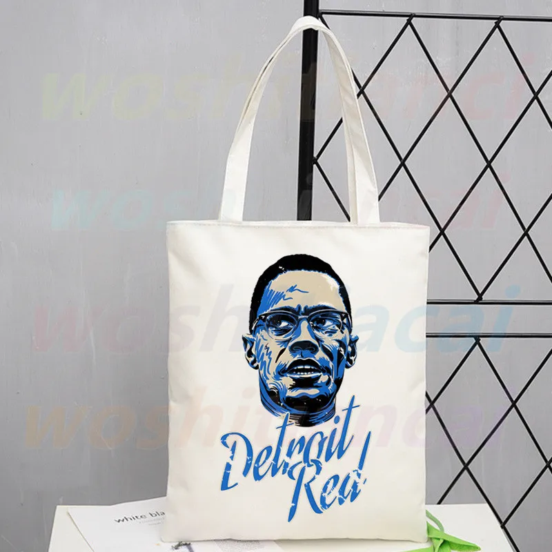 Malcolm X Black History Shopping Bags Print Tote Bag Eco Reusable Shopper Bag Canvas Shoulder Bag Handbag Women Bags