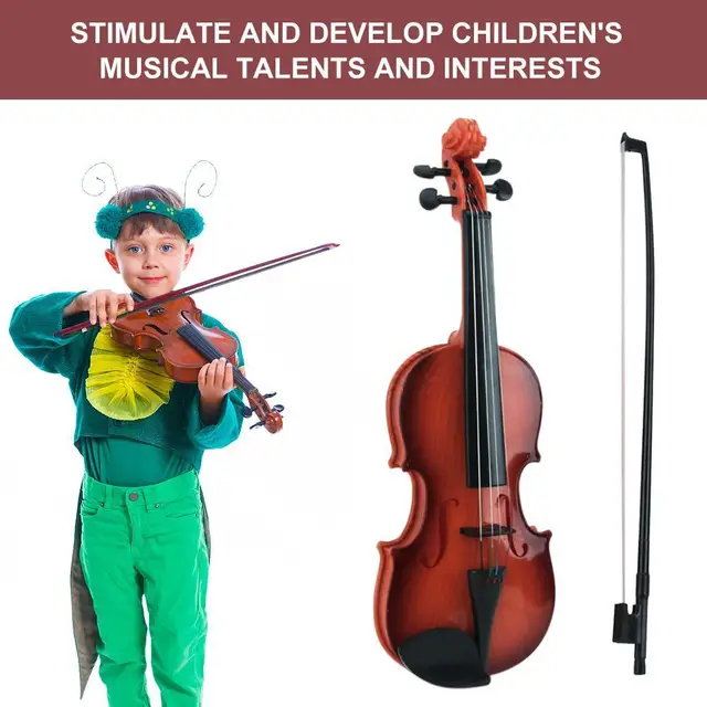 Acoustic Violin Toy Adjustable String Simulation Musical Instrument Practice Children Educational Toy Kid Gifts for Beginner 2