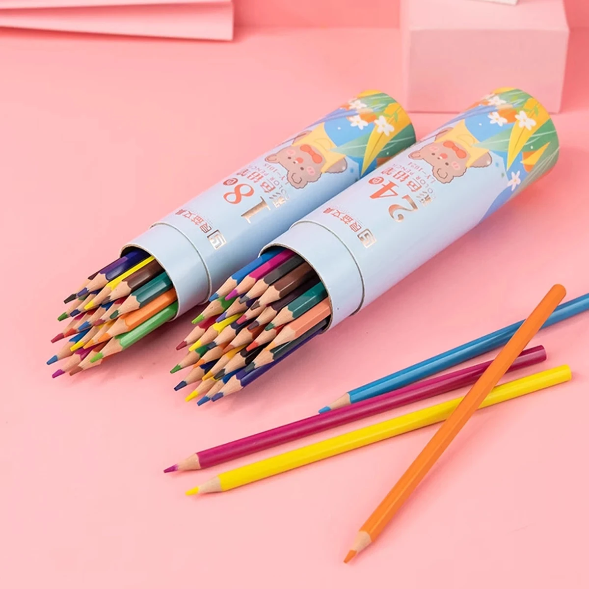 12-48 Color Oily Plastic Color Pencil Water-soluble Children's Painting Stationery Set School Students Art Graffiti Supplies 3
