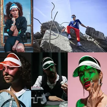 قبعة واقية من الشمس مضادة للشعاع فوق بالألوان فوق بالألوان للرجال والنساء ، قمة فارغة ، شفافة ، قبعة شمس للدراجات ، قبعات واقية من البيسبول ، الصيف 3