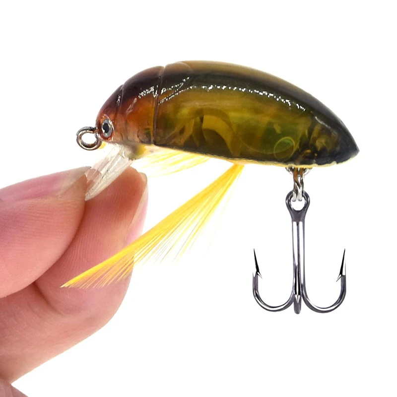 1pc Luya Bait Hard Baits Beetle Xiaoqiang Bionic Fake Lure 3.5cm/4g Insect Lures Water Surface Fishing Carp Mandarin Fish Bait