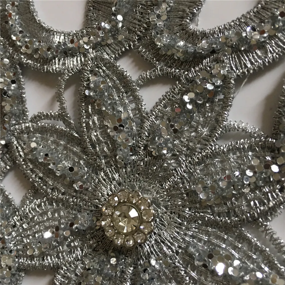 Women's chest applique embroidery lace garment sewing rhinestone sequin design 1 piece for sale DIY craft supplies accessories lace sewing accessories lace sewing supplies lace garment accessories clothing accessories clothing craft accessories