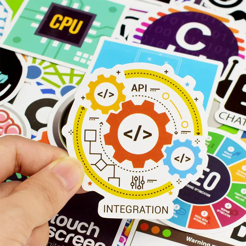 50PCS Programming Language Sticker Internet Html Software Waterproof Sticker for Geek Hacker Developer to DIY Laptop Computer PC