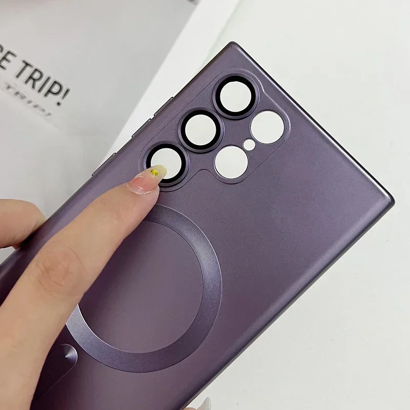 Magnetic Phone Case with Camera Protection and Soft TPU Back Cover