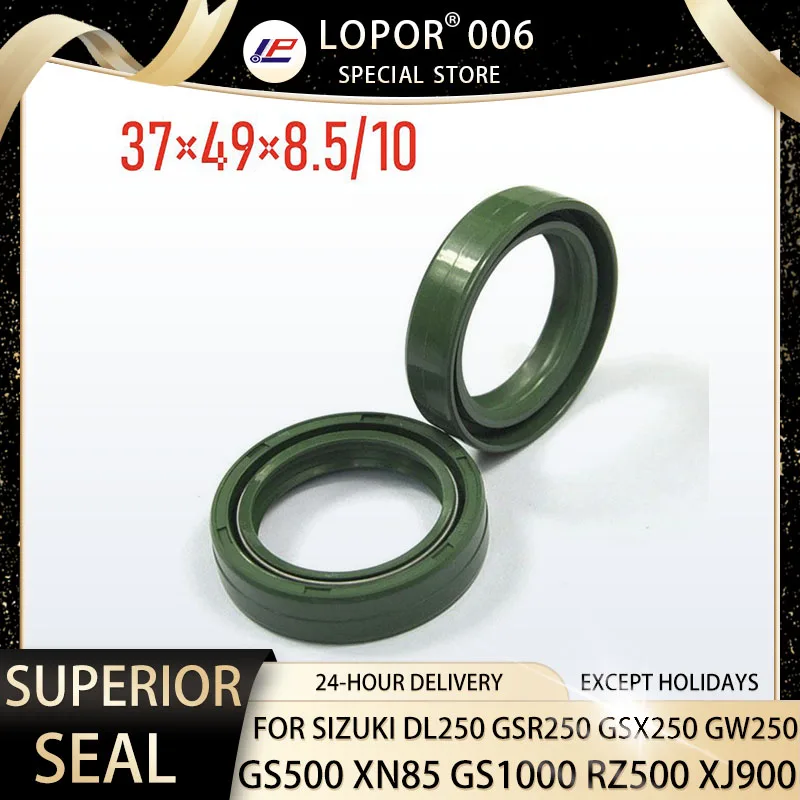 

37*49*8.5/10 Motorcycle Front Fork Damper Oil Seals Set for Suzuki DL250 GSR250 GSX250 GW250 GS500 XN85 GS1000 RZ500 XJ900
