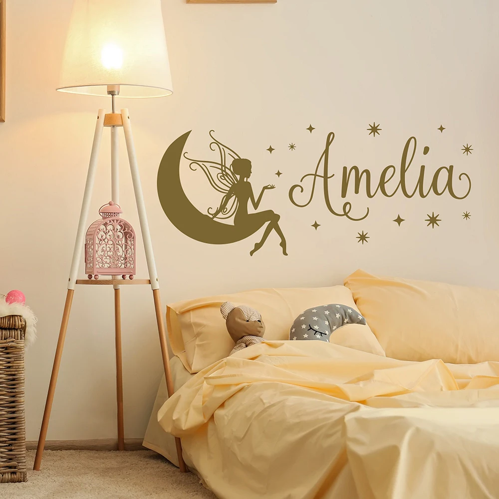 

DECALYANG Girls Name Wall Stickers - Fairytale Wall Stickers Names, Personalized Girls Room Decor, Vinyl Sticker Decals DZ-20
