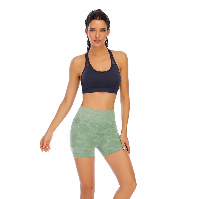 

Fashion Camouflage Women Yoga Shorts Gym Workout Seamless High Waist Raises Butt Fitness Push Up Sports Leggings Cycling Shorts