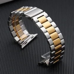 Premium Stainless Steel Watch Strap Bracelet - Elegant and Durable Design for Series 3 2 1 42MM (Silver Gold)