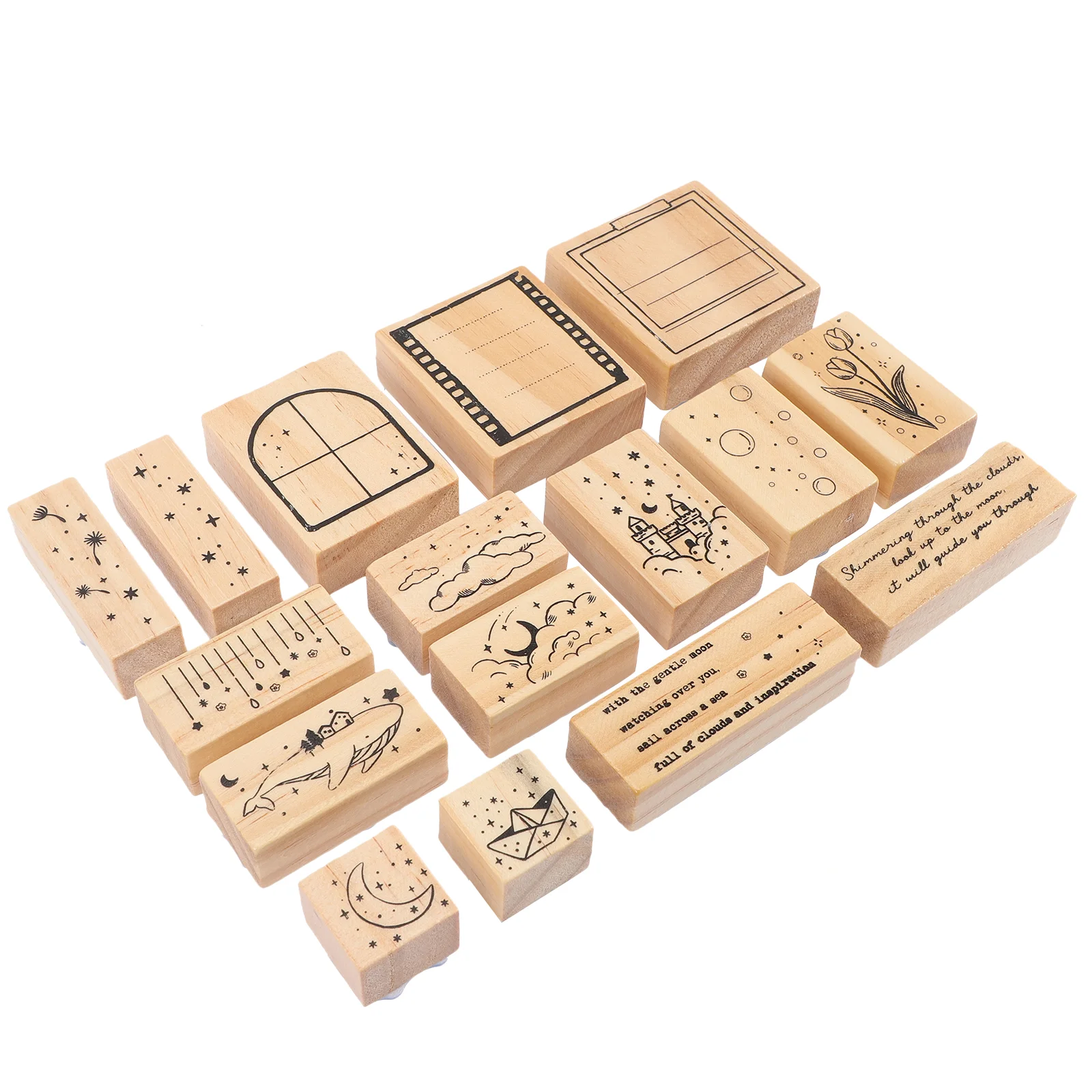 스크랩북 나무 우표, 로맨틱 테마 우표, 스크랩북 장식, 1 박스