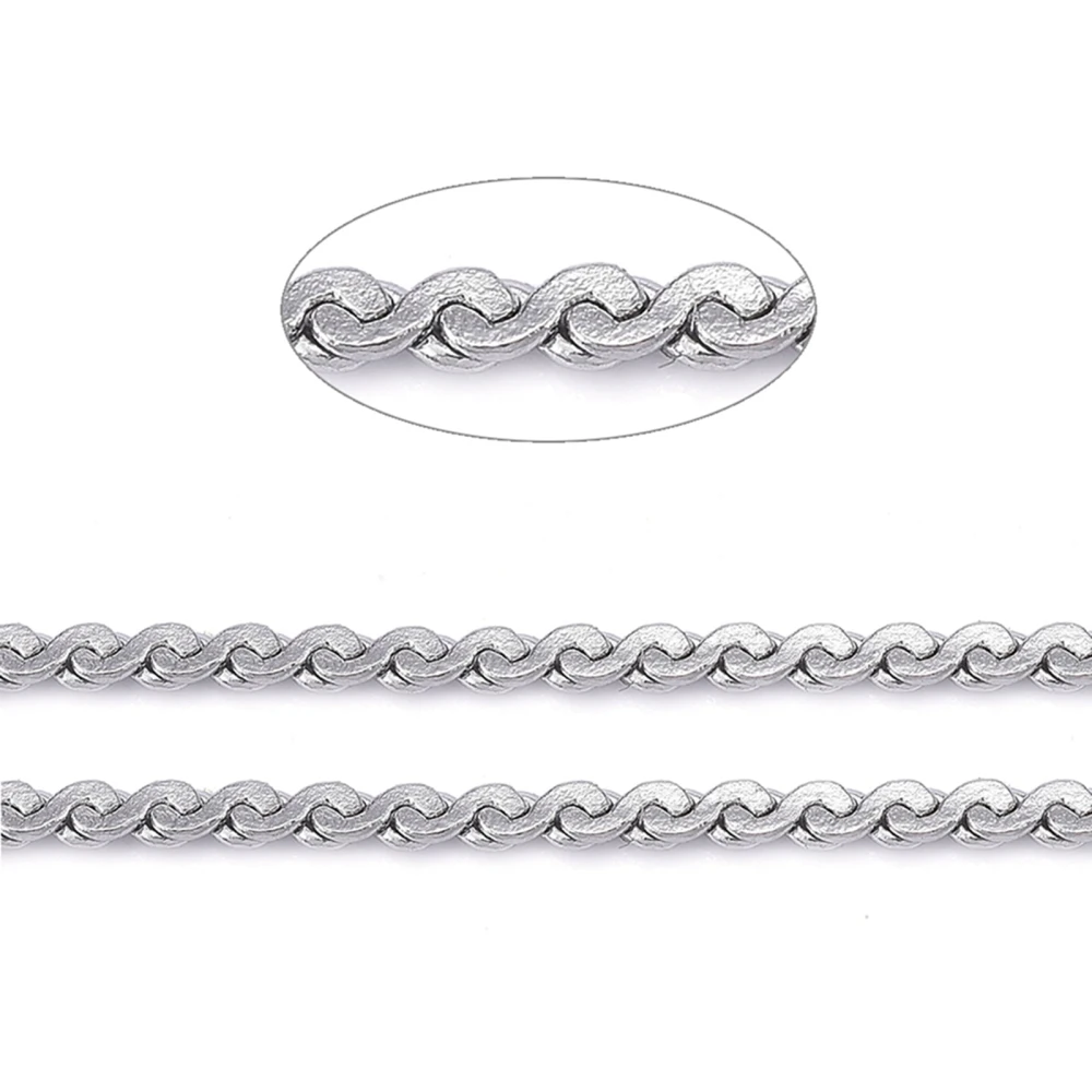 

10m/Roll 304 Stainless Steel Serpentine Chains Soldered Chains for jewelry making DIY bracelet necklace accessories 0.8x0.3mm