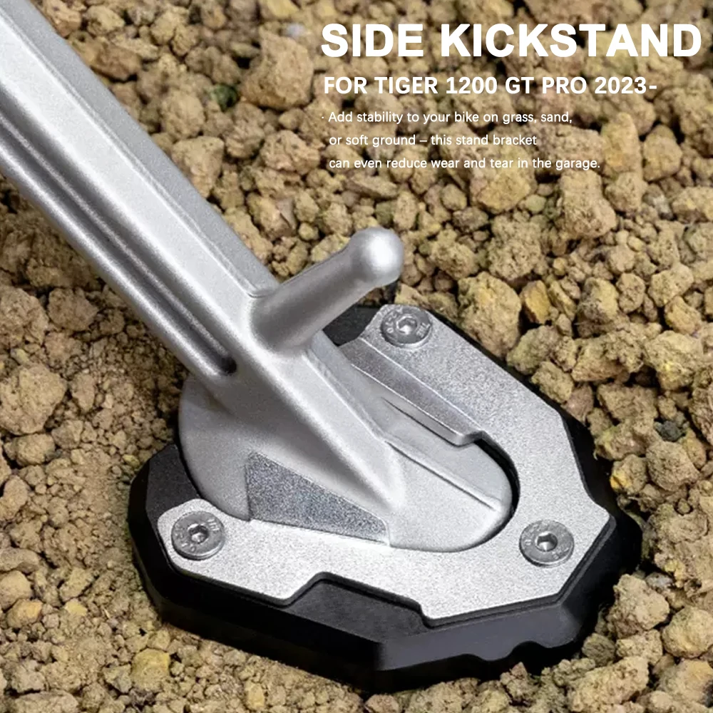Motorcycle Accessories motorcycle accessories For Tiger 1200 TIGER 1200 GT PRO Aluminum Kickstand Foot Side Stand Extend Pad Anti-skid