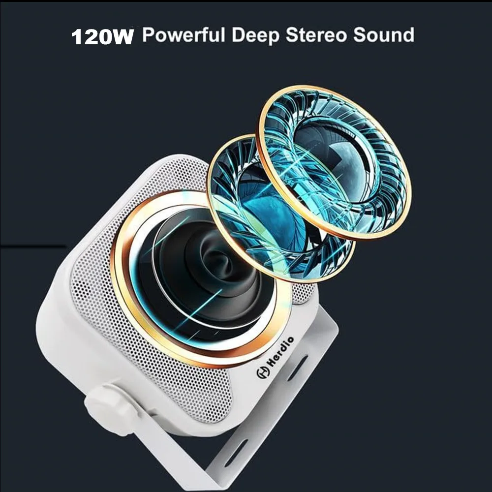 120W 4 Inch Marine Waterproof Boat Speakers Motorcycle Audio Speaker Heavy Duty Music Sound System For ATV UTV Surface Mounted