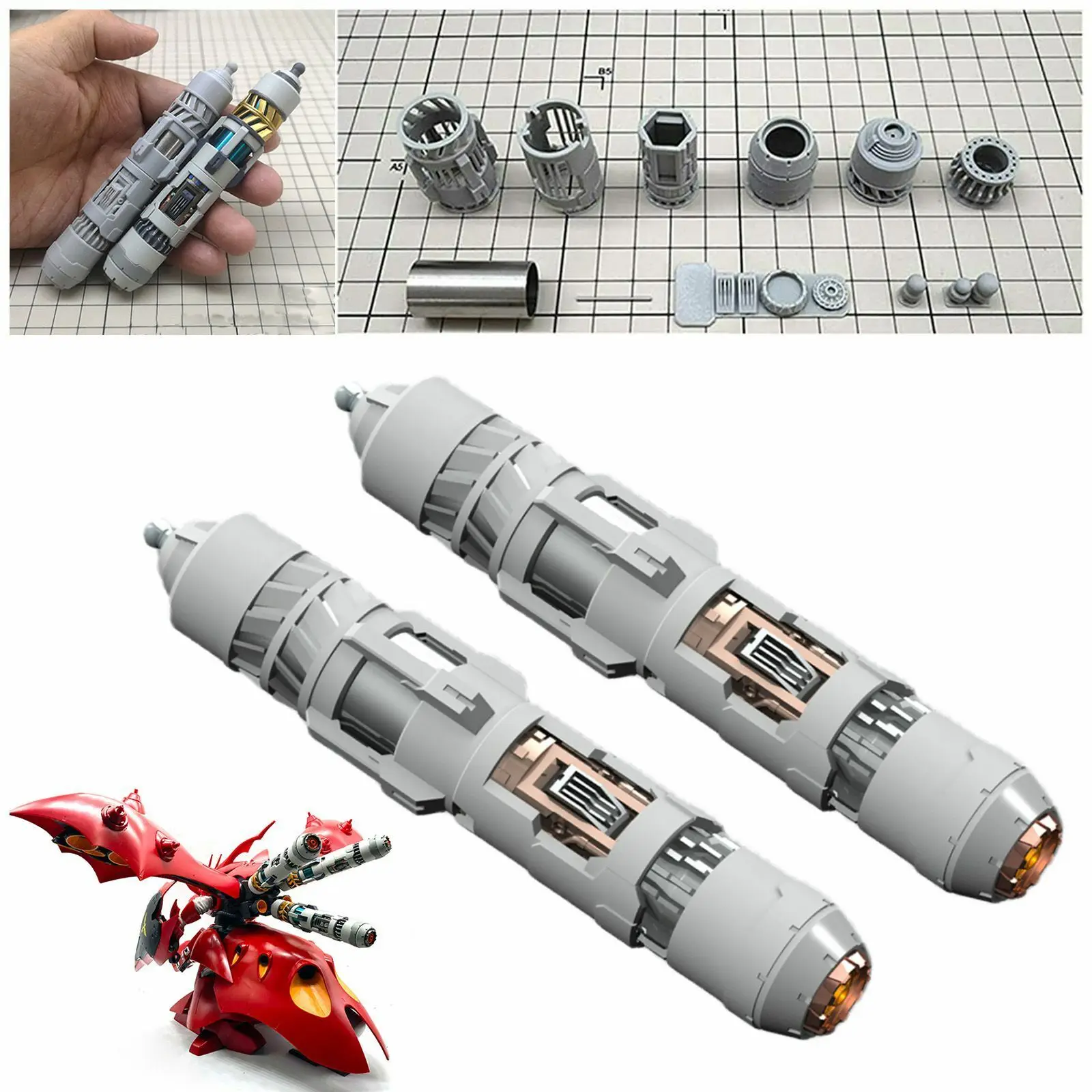 Zestaw 2Pc zbiornika paliwa dla Gundam HG 1/144 słowika