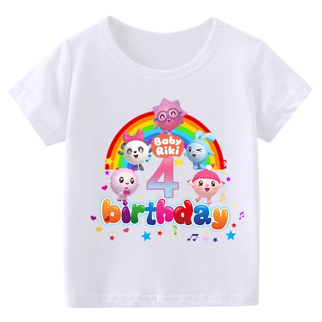 

Baby Riki Cartoon T Shirt Birthday Gift Number Clothes Kids Boys&Girls Clothes Children Tops Short Sleeved Kawaii T Shirt