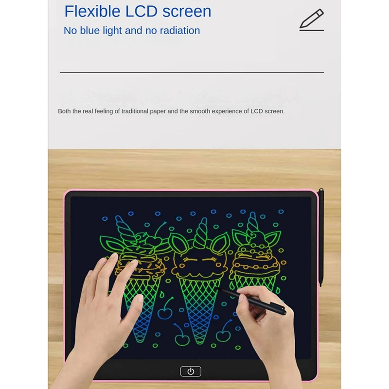 LCD 태블릿 전자 드로잉 낙서 보드, 디지털 다채로운 필기 패드, 16 인치 색상