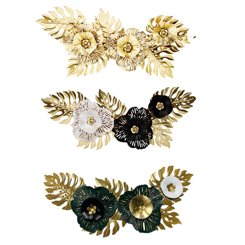 

Металлический Настенный декор в виде листьев, искусственная кожа, роскошное железная подвесная картина для юбилея, гостиной, подарок для дома, 52,5X21 см