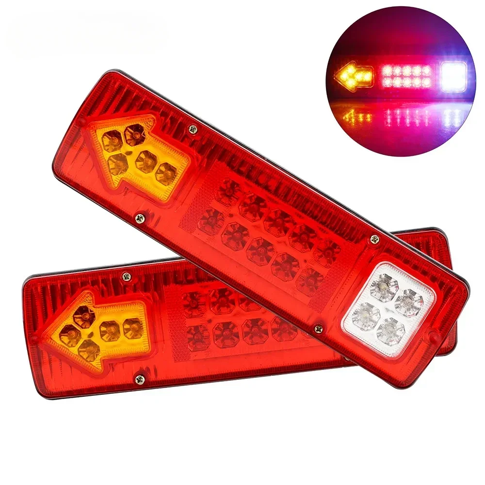 1/2Pcs 12V 24V 19LED Tail Lights Turn Signal Lamp Stop Lights For Trailer Lorries Boat Truck Car Light Assembly Reversing Lights