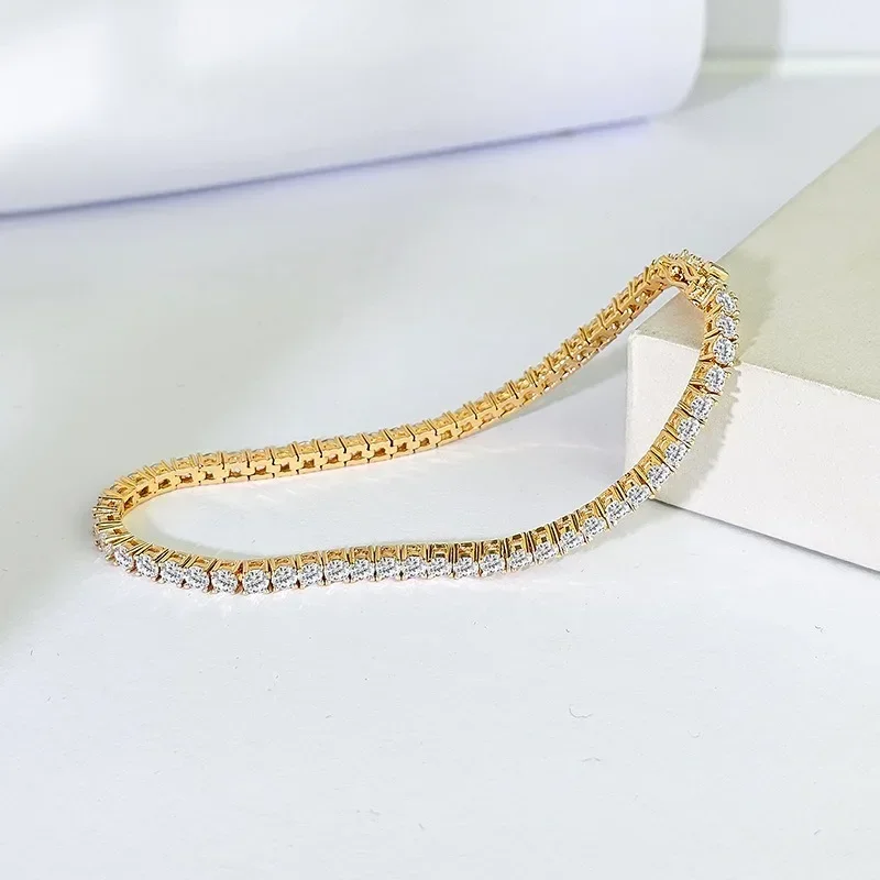 Gold Plated Cubic Zirconia Bracelet Mens Gold Bracelet For Men