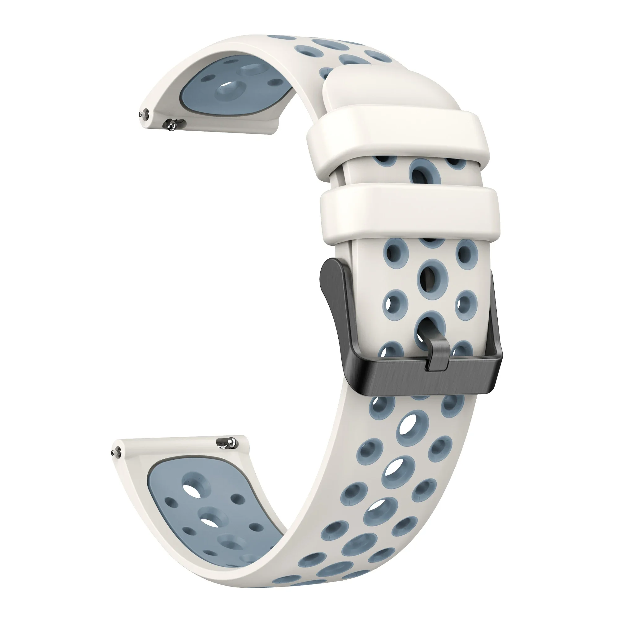 Soft Two-Tone Silicone Replacement Watch Band - 20mm/22mm