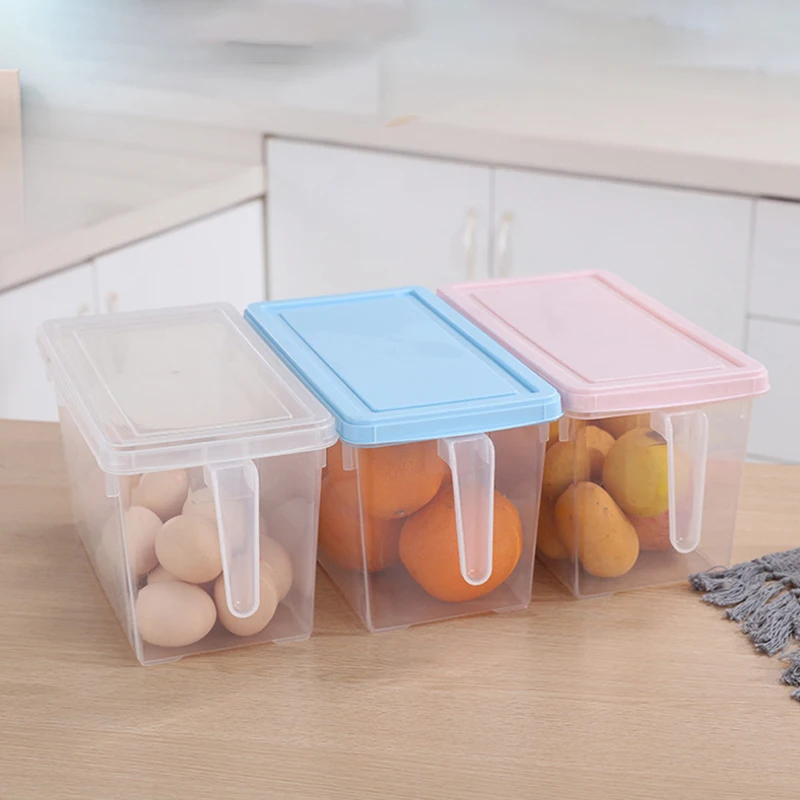 Refrigerator Storage Box Drawer Type Transparent Rectangular Fresh-Keeping Box Household Egg Food Freezer Storage Box