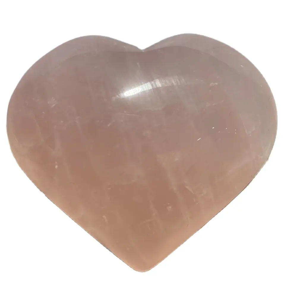 Natural Rose Quartz Heart Shaped  Pink Crystal  Polished Gem Mineral Specimen Decoration Energy Reiki Healing Stone 2