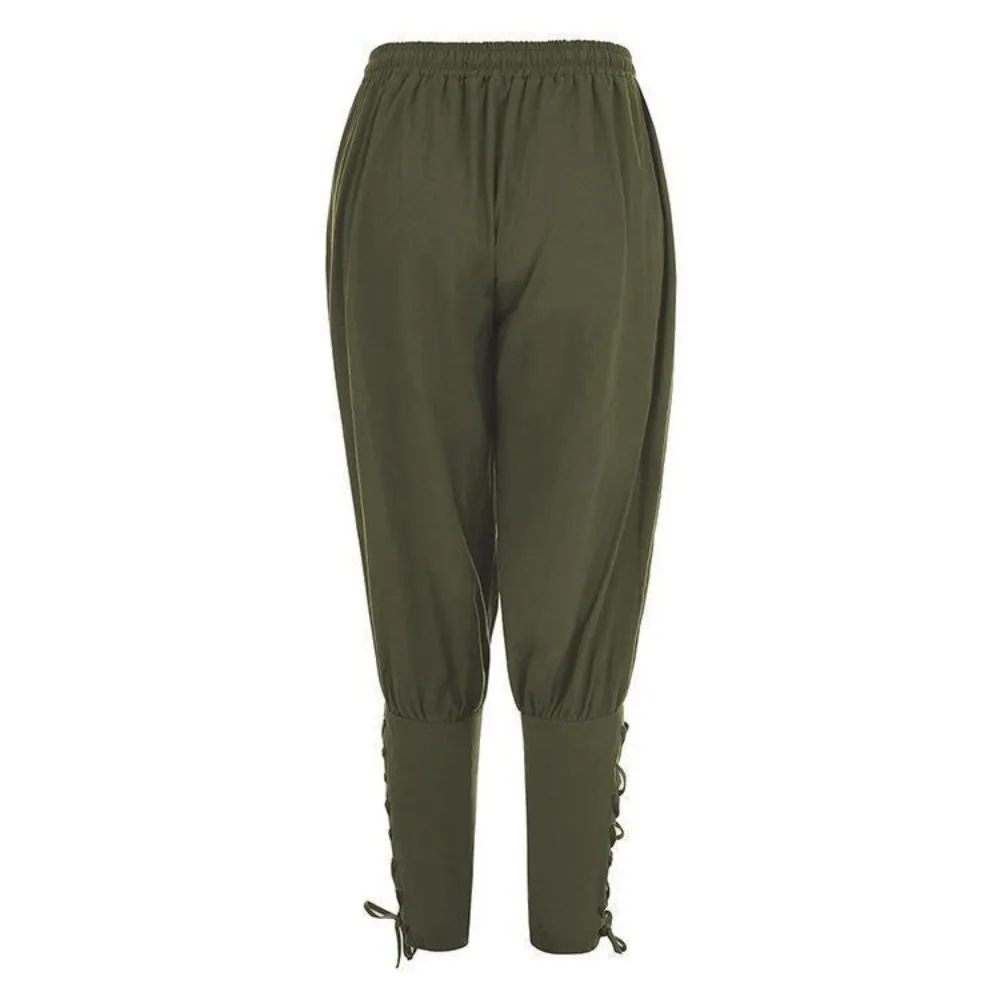 Men's Casual Trousers New Summer Drawstring Trousers Medieval Pirate Trousers Cotton and Linen Streetwear Pants 4