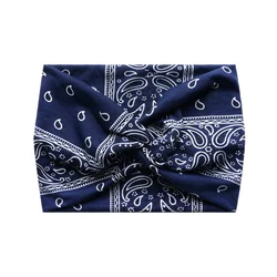Chic Boho Extra Wide Turban Headbands for Women - Fashionable Workout & Yoga Hair Accessories (Navy Blue)