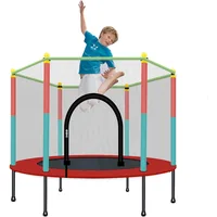 5FT Trampoline with Safety Enclosure Net, Parent-Child Interactive Game Fitness Trampoline Toy 1