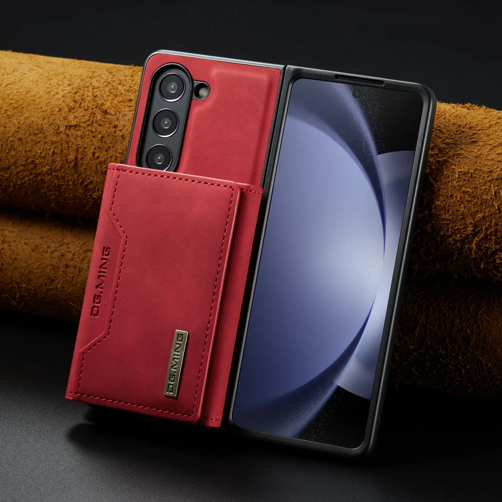 

Противоударный Матовый кожаный чехол-бумажник для samsung z fold5, чехол для Samsung Galaxy Z Fold 5 Fold5, защита от падения, слот для карт