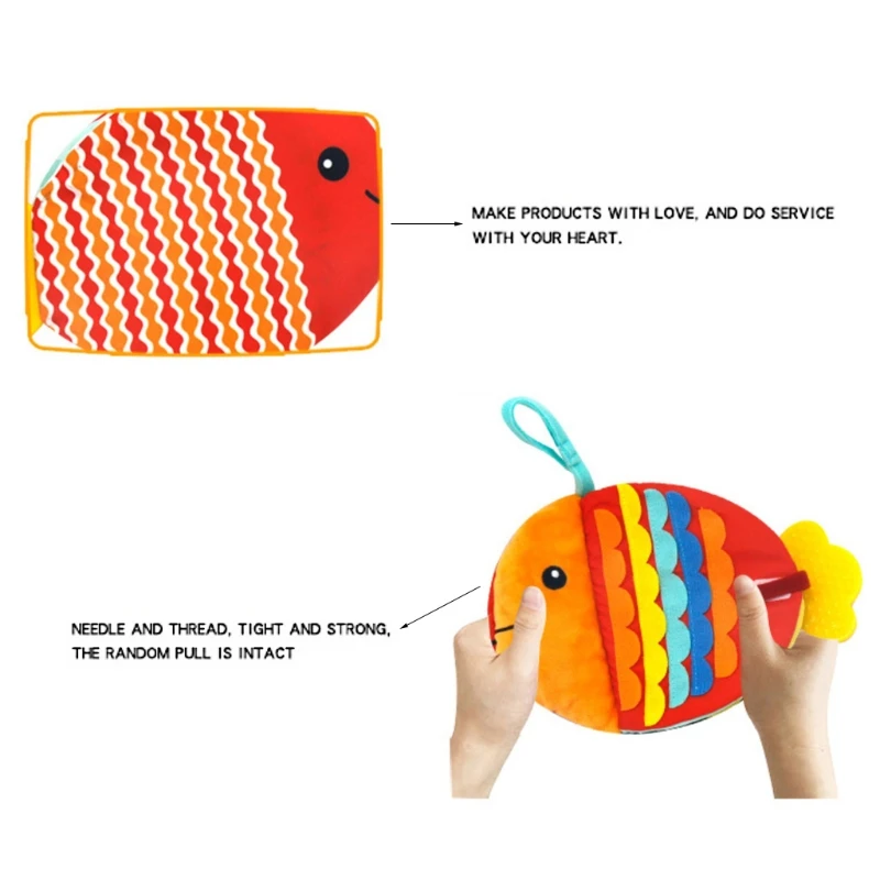 Sensory Book Tummy for Time Toy 3D Sea Fish Colorful Travel Book Learning Crawling Exploring Interactive for Creative baby sensory book toy