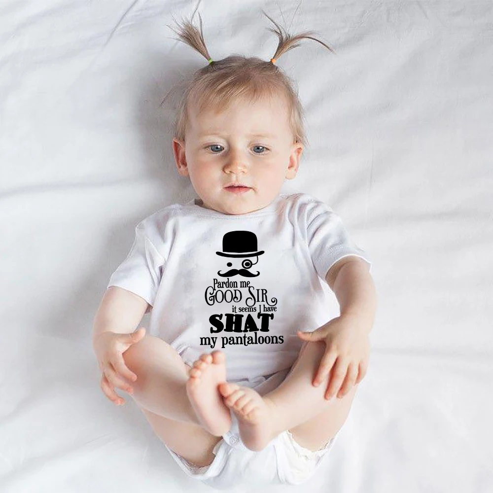 

Ah Good Sir I've Shat My Pantaloons Infant Bodysuit Funny Baby Boy Clothes Cute Newborn Gift Baby Shower Present Toddler Romper