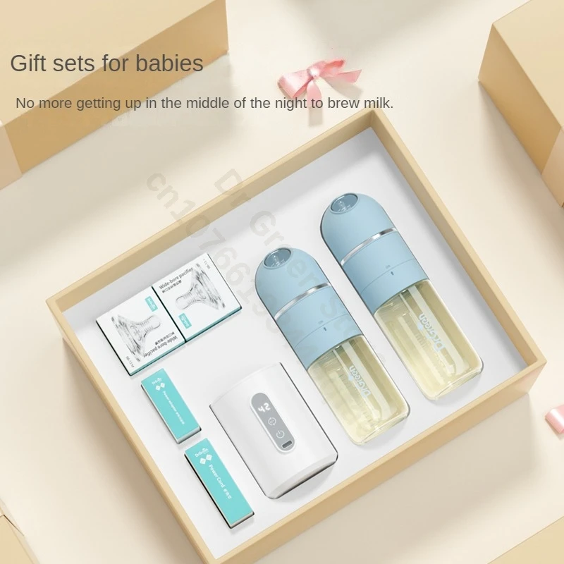 Dr.Green Newborn Baby Bottle 4S Thermostatic Glass 150+240mL Gift Set Sealed isolation Fast milk filling Removable/Washable