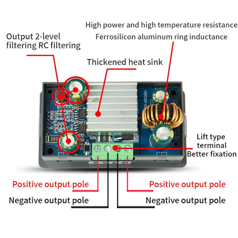 SK35H DC 벅 부스트 컨버터 CC CV 0.6-30V 4A 5V 6V 12V 24V 전원 모듈, 조정 가능한 규제 실험실 전원 공급 장치