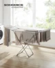 SONGMICS Clothes Drying Rack, Metal Laundry Drying Rack, Foldable, Space-Saving, Free-Standing Airer, with 2 Gullwings 2