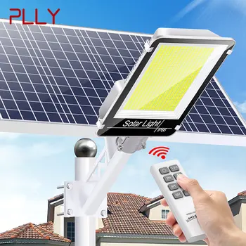 PLLY 태양광 벽 조명 야외 바디 센서 가로등, LED 방수 IP65, 현대 정원 광장용 리모컨 포함