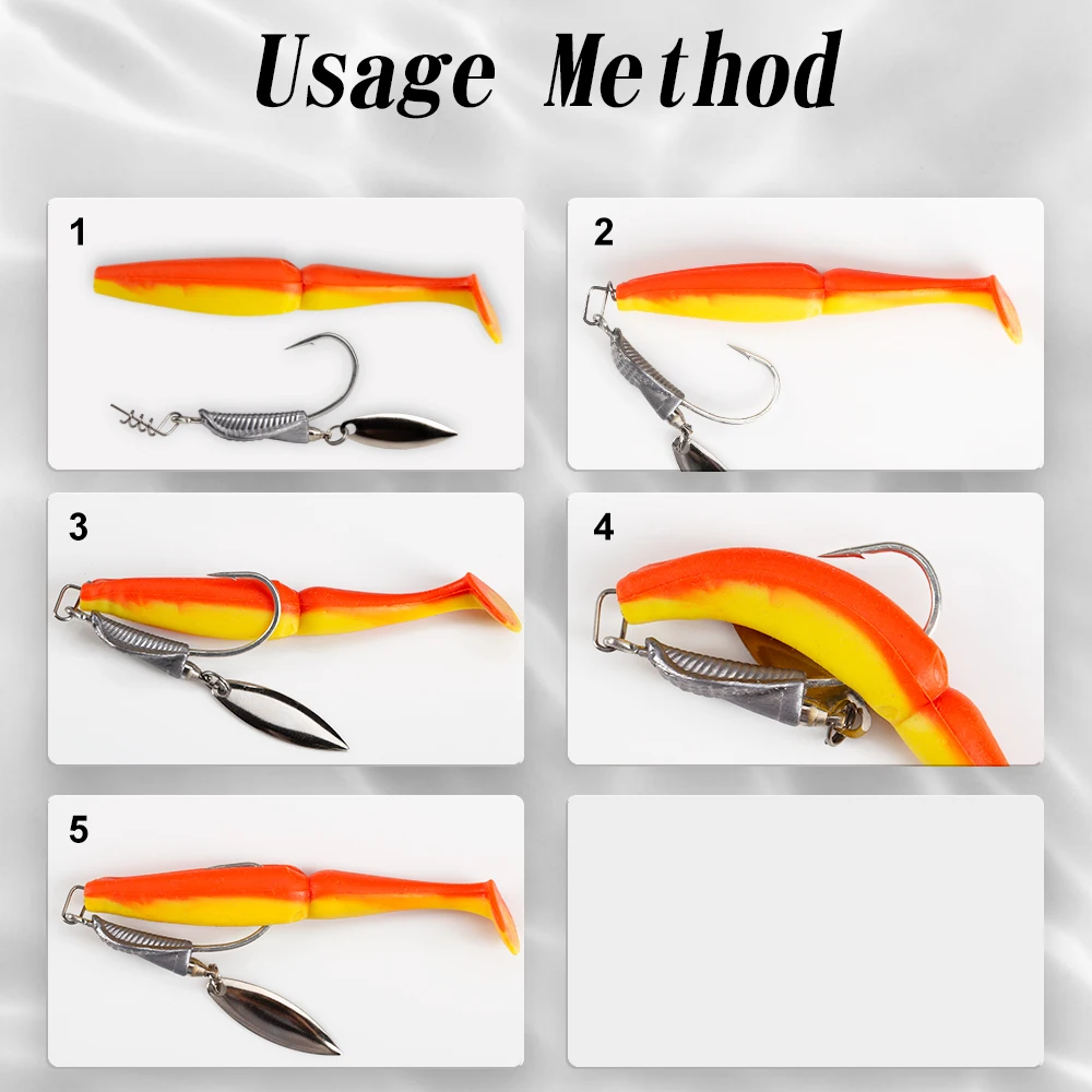 Hunthouse Fishing Screw Snakehead Hook Metal Jig Head 4g 6g 8g Musky For  Soft Lure Shad Rotating Saltwater Pike Bass Fish Tackle