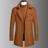 2024 Autumn Winter Double Collar Wool Coat Middle-aged Men's Business Fashion Handsome with Solid Color Woolen Men's Coat  M-4XL 3