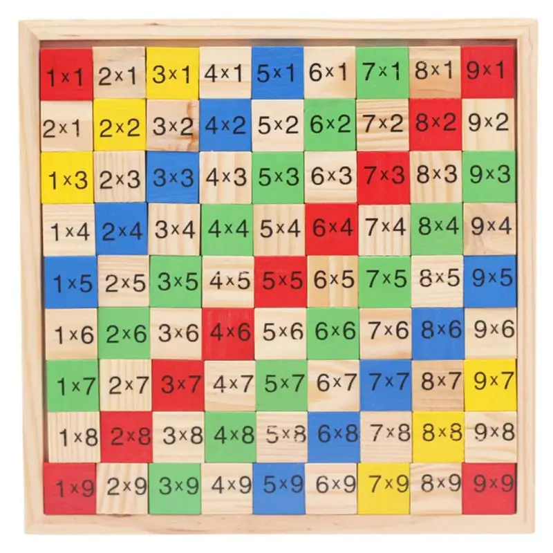 

Wood Multiplication Table Montessori Math Toy 100 Counting Building Blocks Kids Preschool Learning Toys Gift for Toddlers