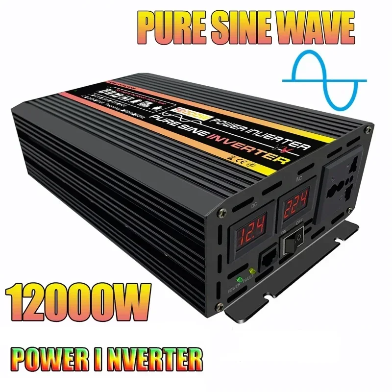Pure Sine Wave Inverter 10000W 12000W Car Solar Inverter 12V-60V to 220V Off Grid Power Converter Transformer solar inverter car converter power inverter converter
