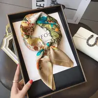 High-end Silk Scarf Lady 70*70cm Silk Square Scarf Women Soft Satin Hairband Neckerchief Tie Female Headband Foulard Bag Ribbon - Image 4