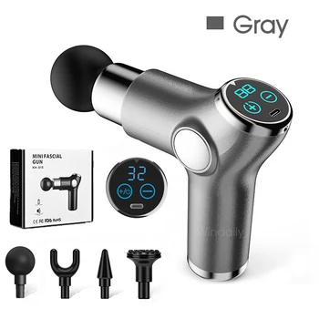 LCD Deep Tissue Percussion Massager Gun – Gray