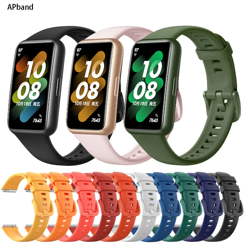 Silicone Watch Strap For Huawei Band 7 Strap Accessories Smart Replacement  watchband Wristband correa bracelet for Huawei Band 7 - AliExpress