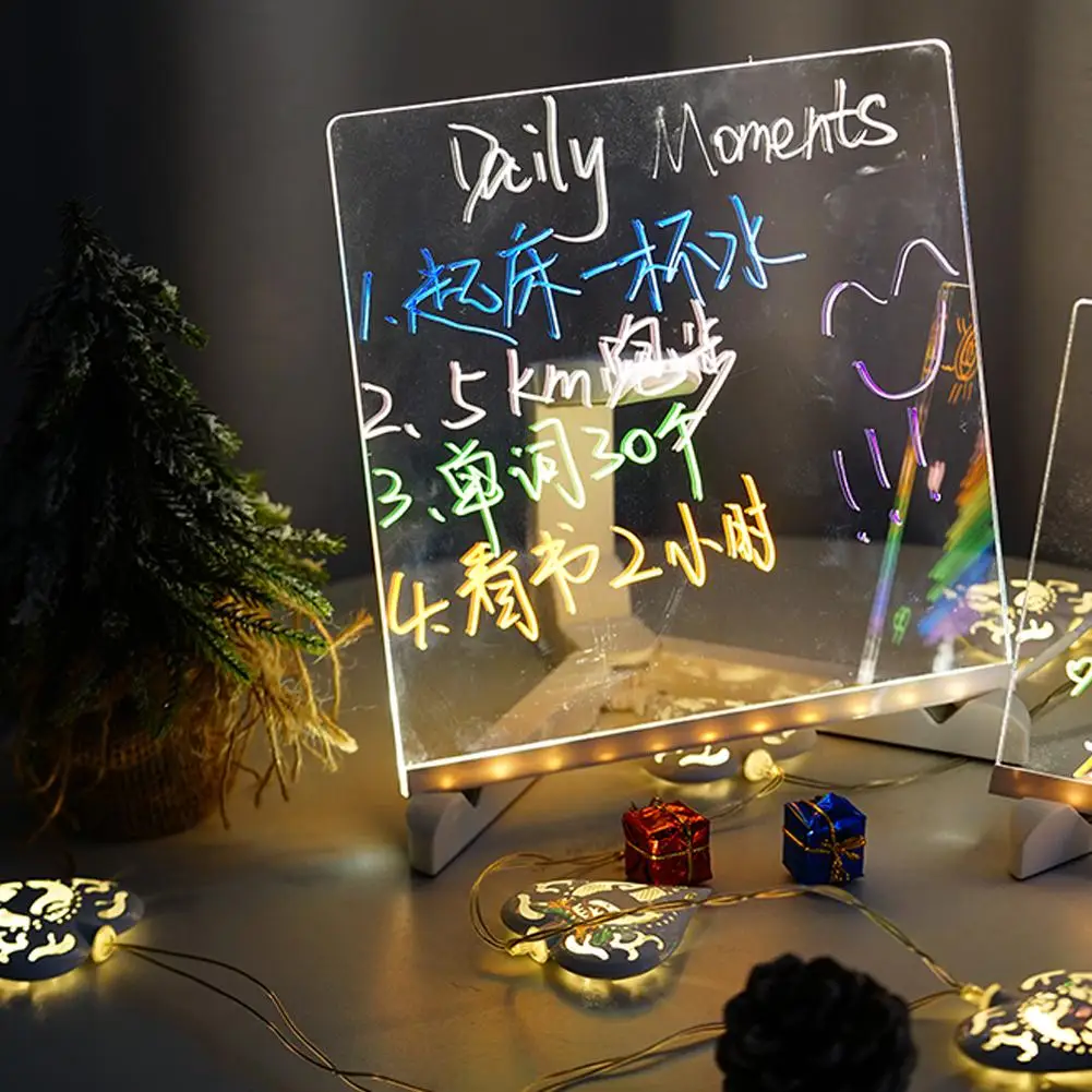 USB LED Night Light Acrylic Message Note Board Lamp with Bracket Erasable Children Drawing Board for Bedroom led light,night light,mini night light,mini led light