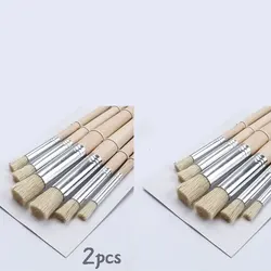 6 - Piece Stencil Paint Brush Set with Bristle Hair and Wooden Handles for DIY Crafts and Various Paints (6x2pcs)