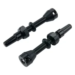 Bike Tubeless Valve, 40mm Aluminum Presta, Anti-Backflow for Road & Mountain Bicycle Rims (40mm black x 2)