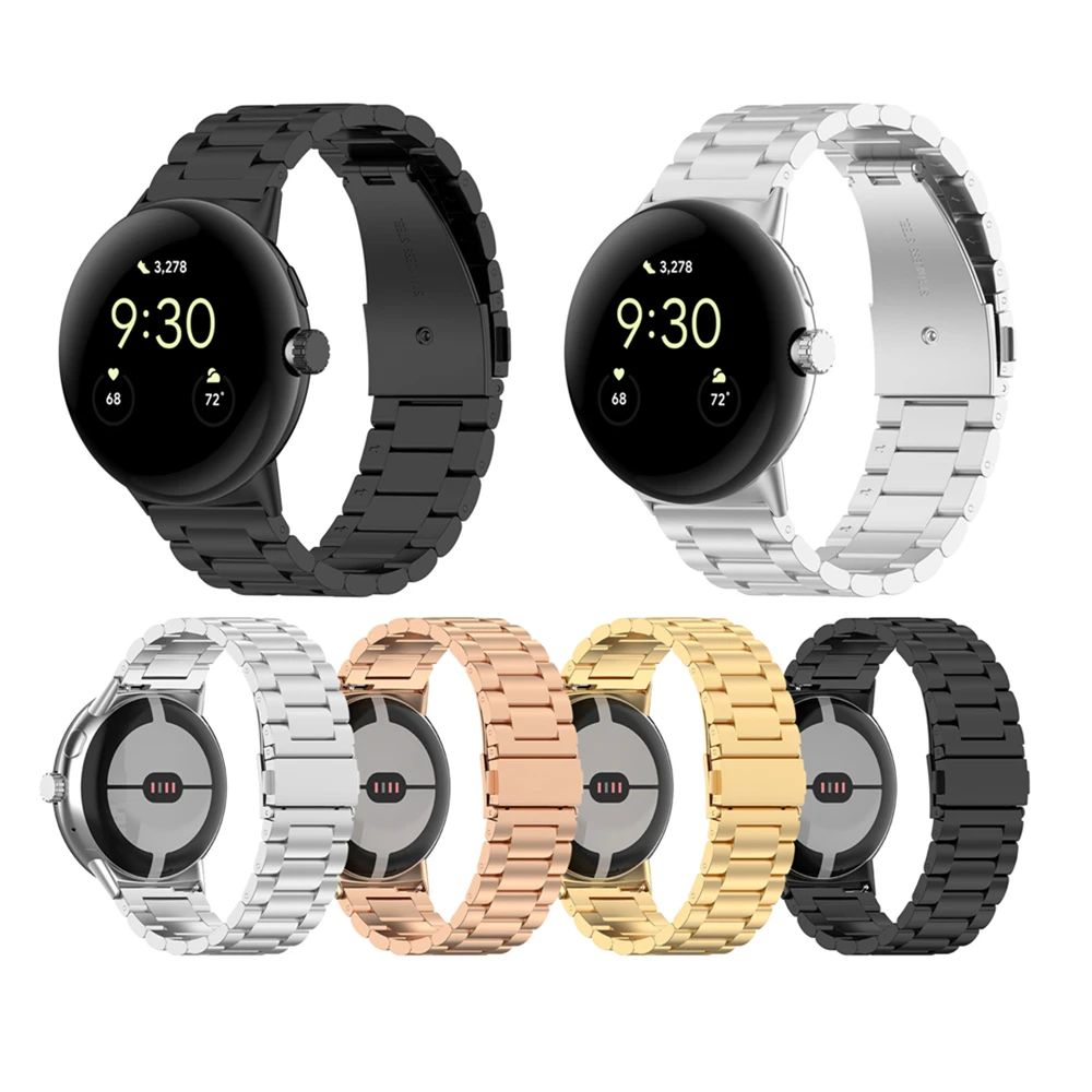 

3-Heads Stainless Steel Watchband For Google Pixel Watch Strap Band Replacement