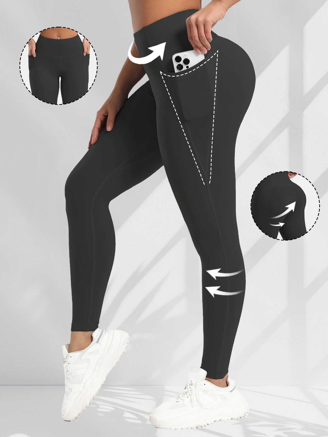 CHRLEISURE 1/3/4 PCS Seamless Yoga Pants High Waist Butt Lifting Workout Tights with Pockets Slim Elastic Women Fitness Leggings
