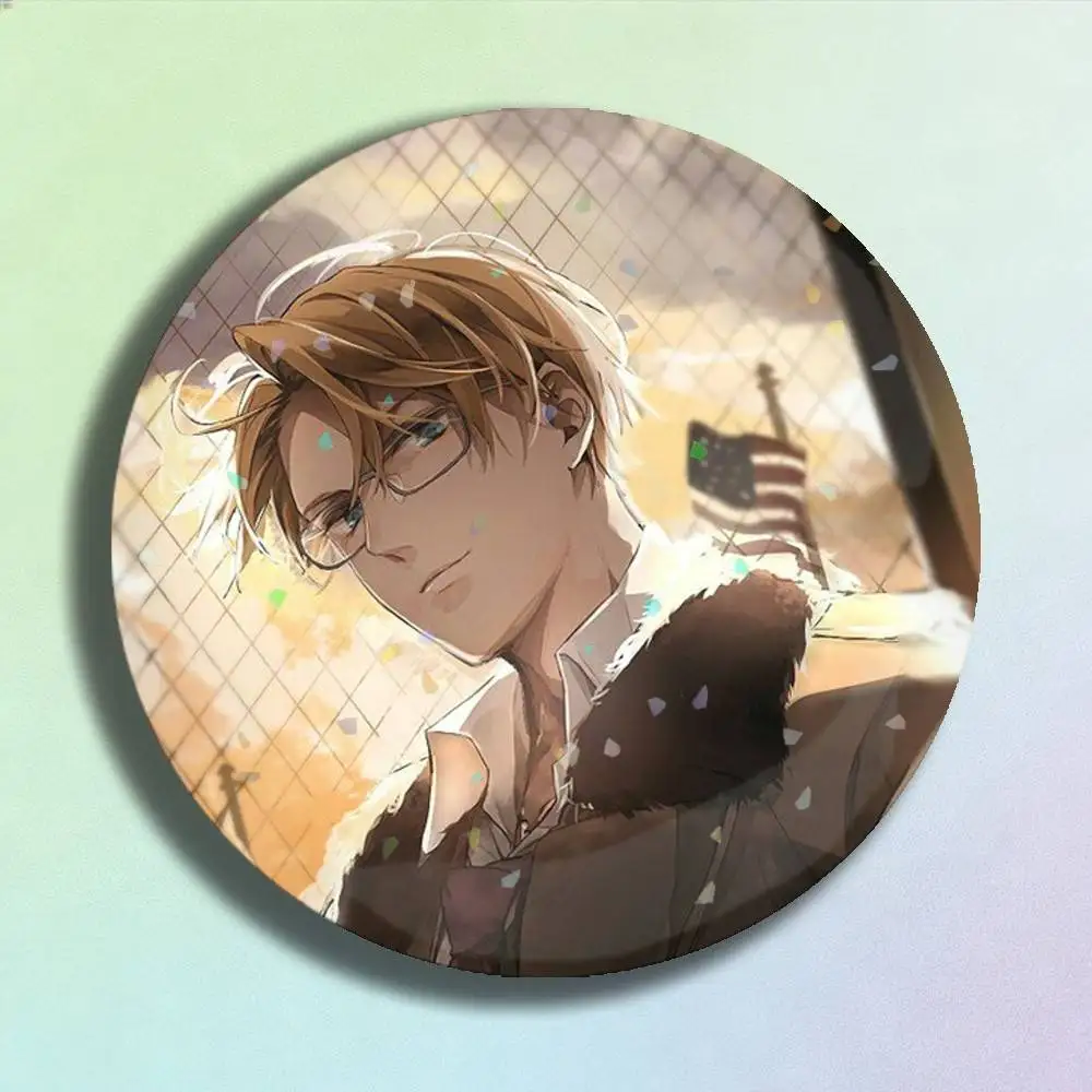 Anime Hetalia World Stars Alfred F. Jones Laser-Abzeichen, kreative Anstecknadeln, Brosche für Tasche, Kleidung, Hut, Dekoration, Geschenke, Fans, Sammlerstücke – Detail 14
