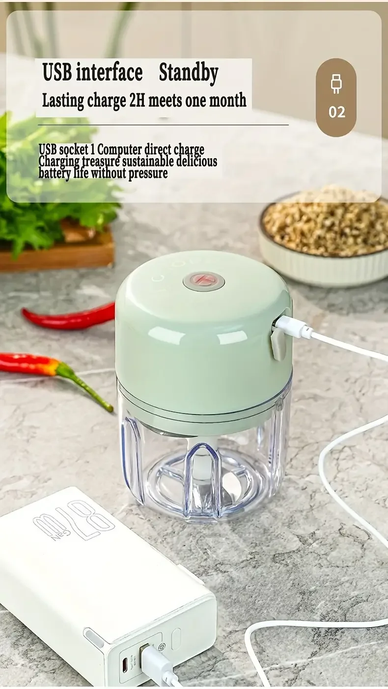 USB Electric Garlic Chopper 3.38/8.45oz garlic chopper