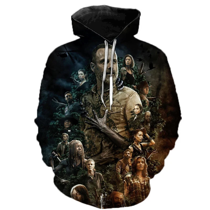 

The Walking Dead 3D Printed Hoodie Sweatshirts Horror TV Drama Fashion Casual Men Women Popular Halloween Streetwear Hoodies